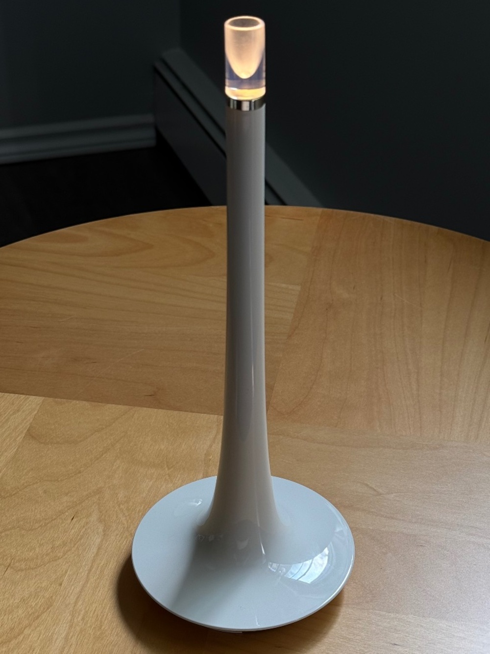 Vintage c1999 KALLT 12" White AA Battery White Minimalist Tabletop Lamp by IKEA